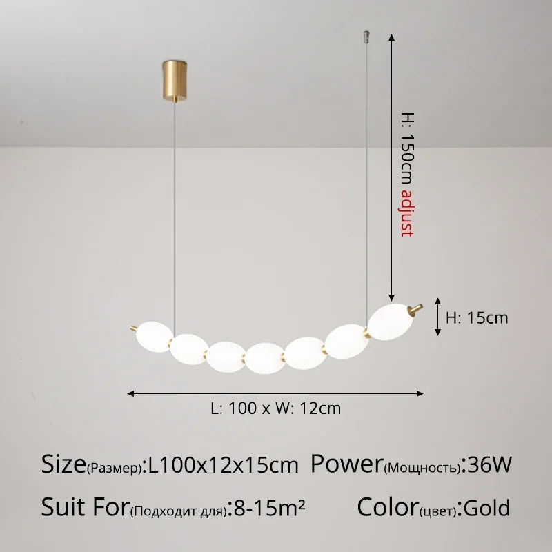 DecorBites™ Bead Nordic Chandelier: Stylish Dining Room Pendant Light for Bar Table Adding Ambiance