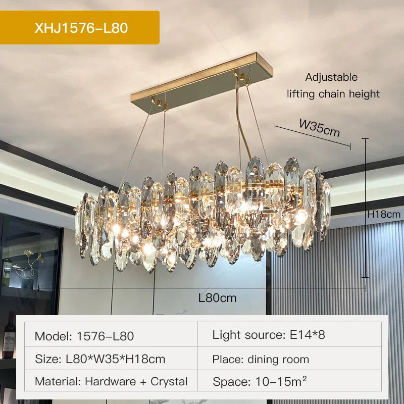DecorBites™ Crystal Chandelier: Luxury Nordic Post-modern Design for Living Room, Bedroom, Dining Room