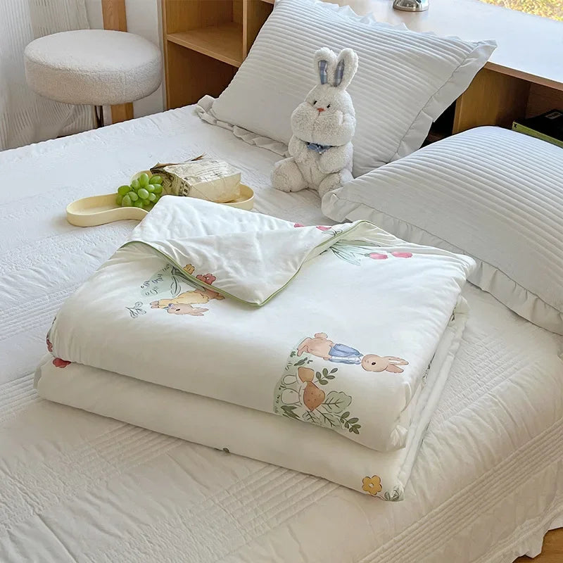 DecorBites™ Cartoon Patchwork Summer Cooling Blanket Lightweight Air Condition Comforter