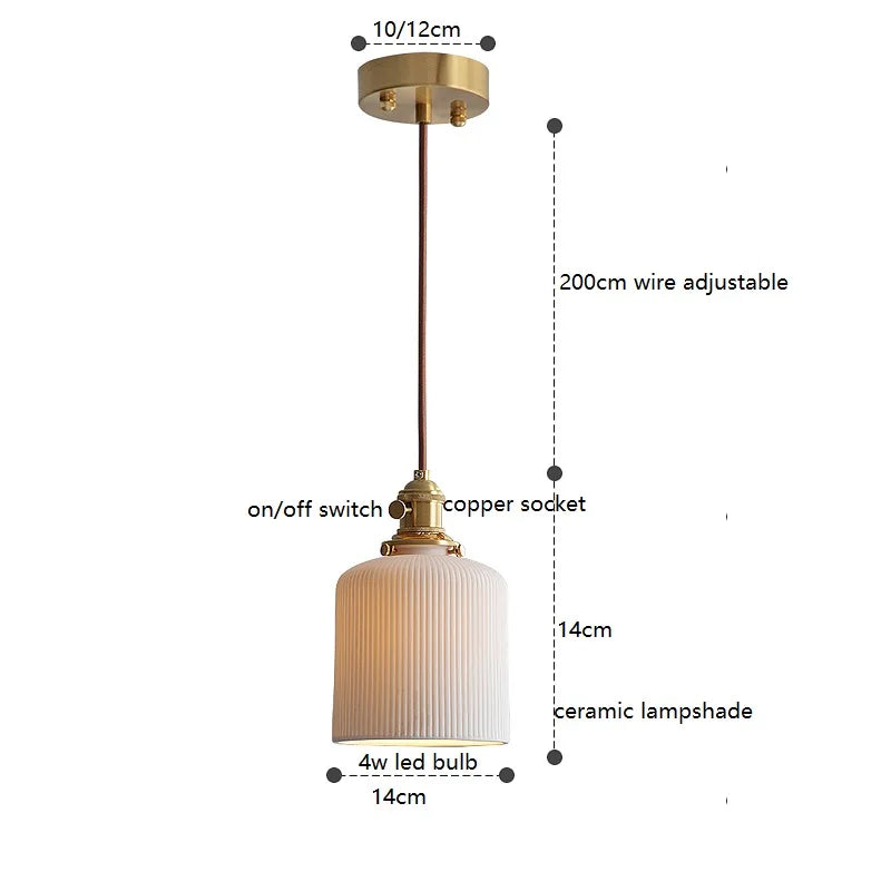 DecorBites™ Ceramic LED Pendant Lights - Japanese Style, Nordic Modern Hanging Light