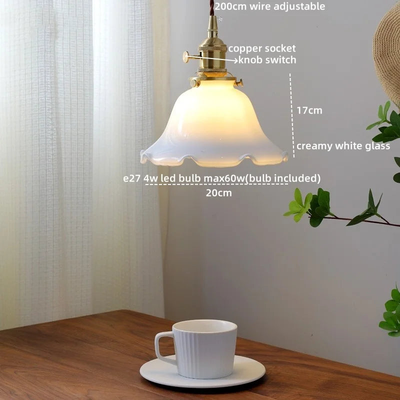 DecorBites™ Glass Copper Pendant Light Modern LED Hanging Light for Home Decor