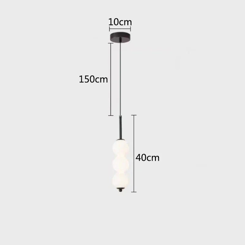 DecorBites™ LED White Pearl Glass Pendant Lights for Kitchen Bar Decor - Bubble Hanging Lamp