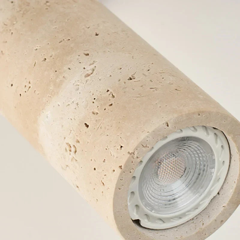 DecorBites™ LED Wall Sconce Yellow Travertine Stone Wood Nordic Modern Rotate Bedside Lamp