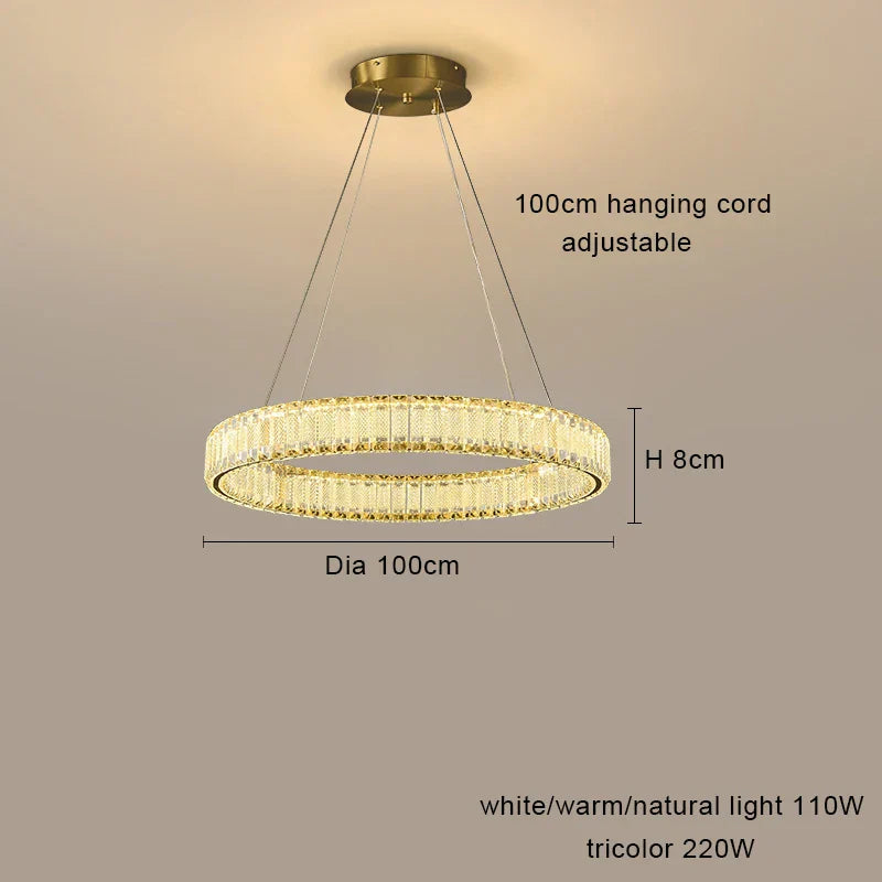 DecorBites™ Crystal Chandelier Pendant Lamps for Home Decor and Modern Living Room Lighting