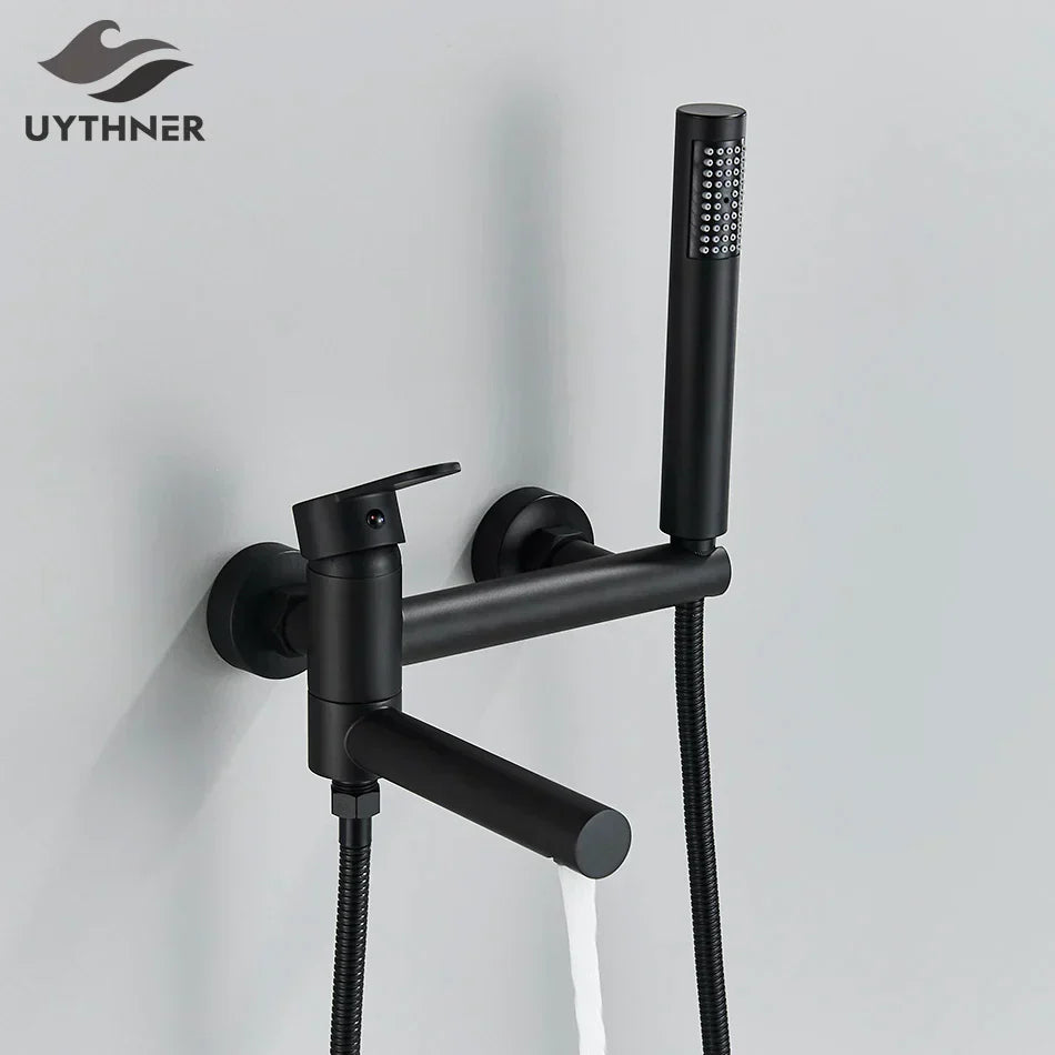DecorBites™ Brass Wall Mounted Bathtub Shower Mixer Tap Set for Bathroom