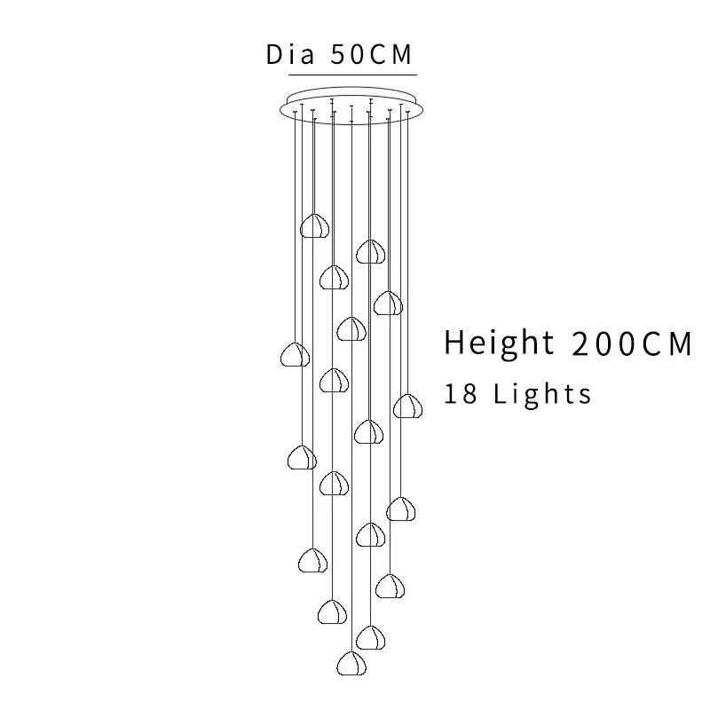 DecorBites™ Crystal Ball Chandelier: Modern LED Stair Chandelier for Living Room, Kitchen, and Loft
