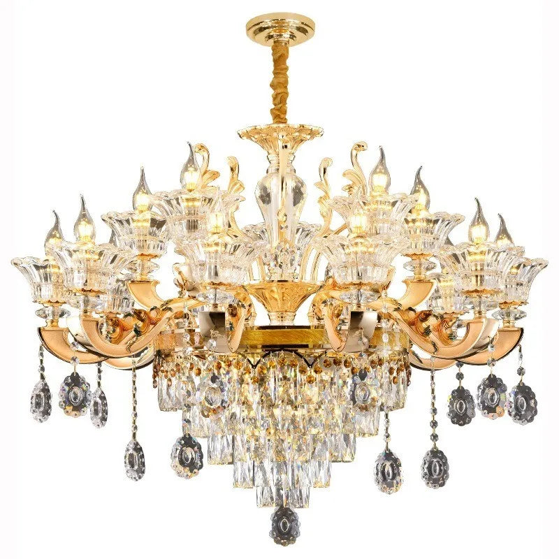 DecorBites™ Crystal Chandelier Ceiling Light for Living, Dining, and Bedroom