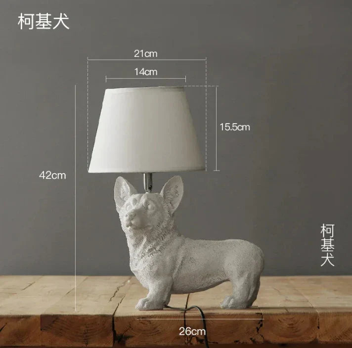 DecorBites™ Black/White Puppy Dogs Table Lamps for Home Decor Lighting