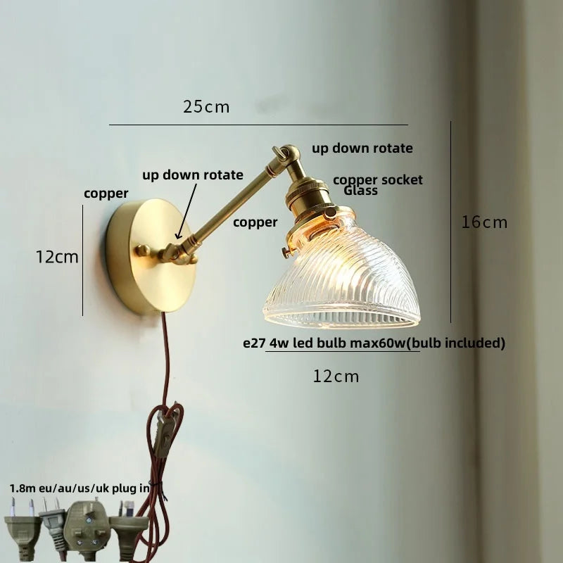 DecorBites™ Clear Glass LED Wall Sconce Rotate Up Down, Perfect for Dining Room, Bathroom