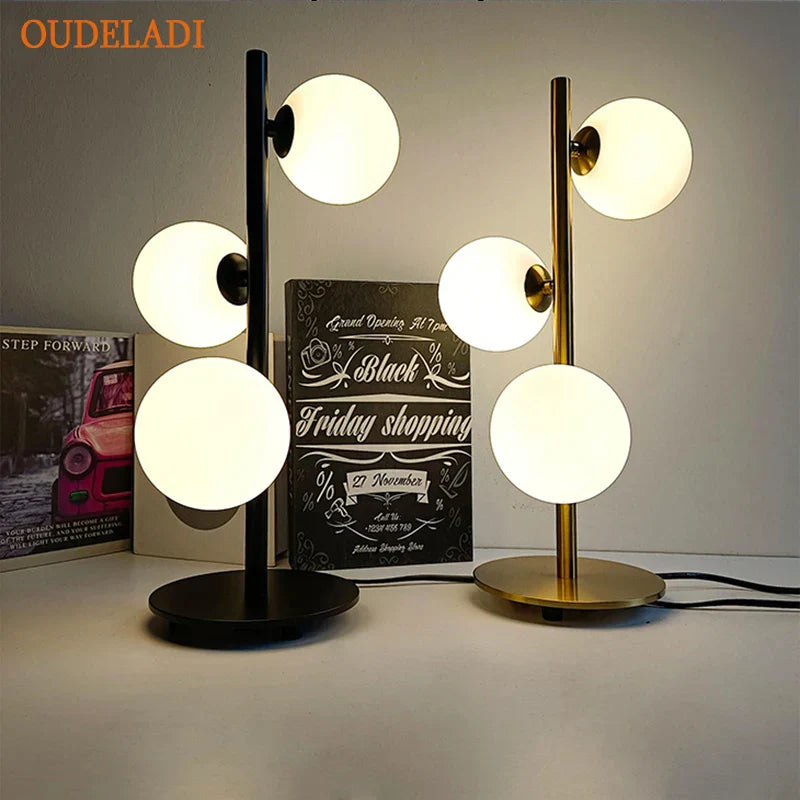 DecorBites™ Glass Ball LED Table Lamp | Nordic Style Iron Art Decor Fixture
