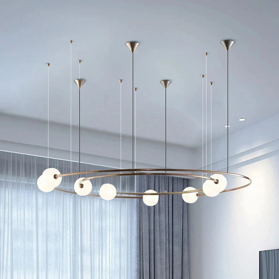 DecorBites™ LED Round Chandelier Pendant Light for Ceiling Living Room Bedroom Decor