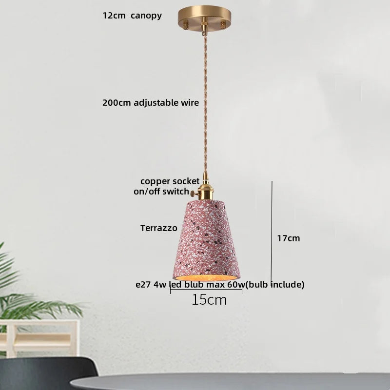 DecorBites™ Black Terrazzo LED Pendant Lamp for Dining Living Room Staircase