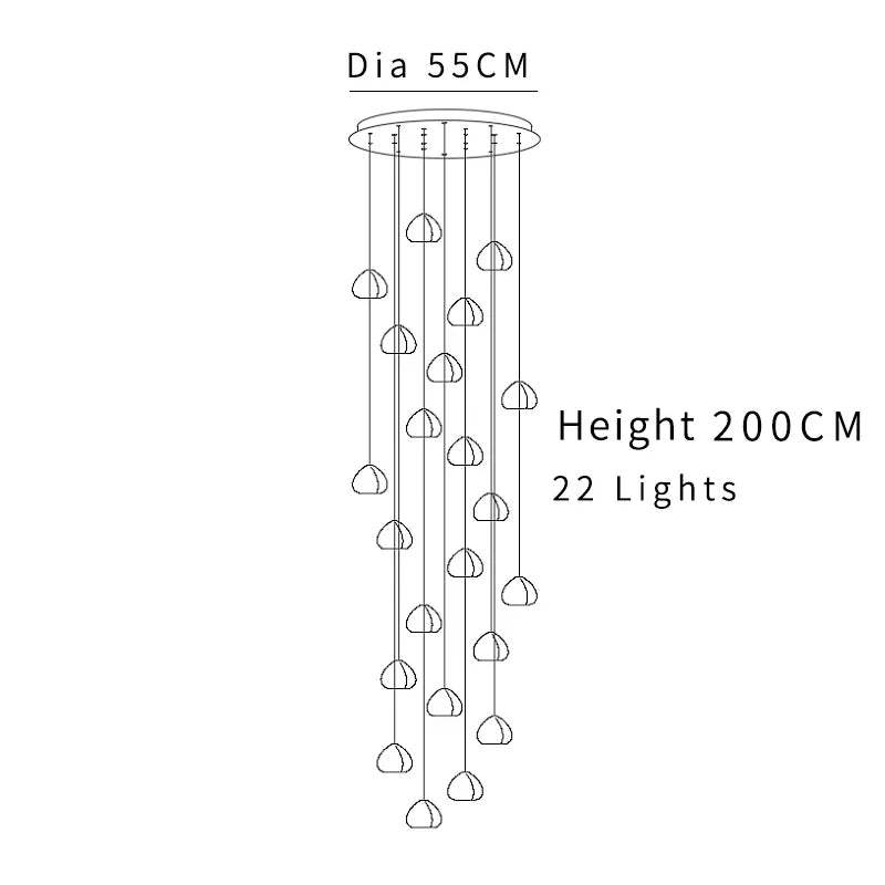 DecorBites™ Crystal Ball Chandelier: Modern LED Stair Chandelier for Living Room, Kitchen, and Loft