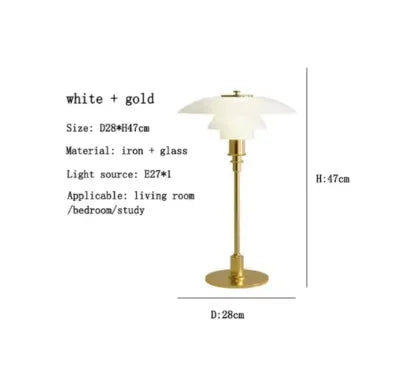 DecorBites™ Glass Desk Lamp: Modern Danish Design for Living Room, Study, or Hotel Bedside