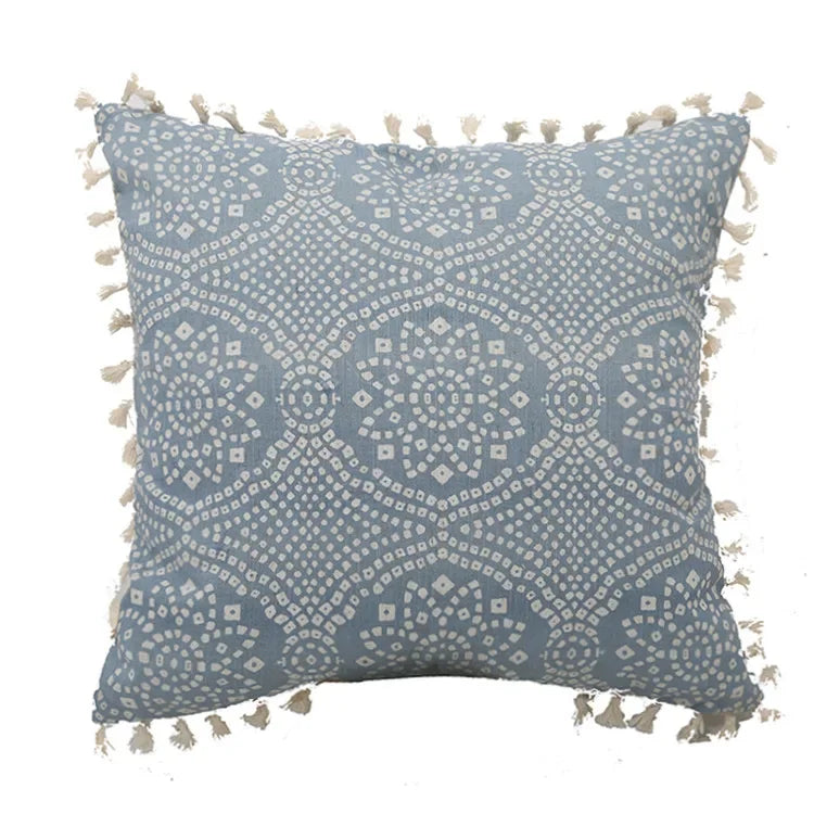 DecorBites™ Blue Geometric Tufted Long Waist Pillowcase Set, 30x100cm