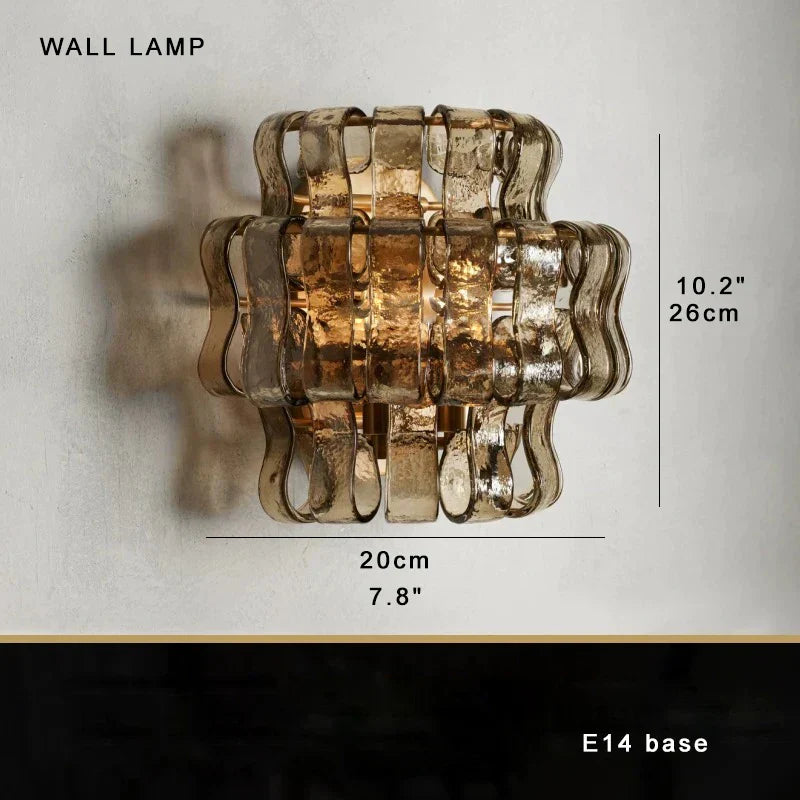 DecorBites™ Brown Glass Pendant Lights for Dining Table Chandelier, Oval Clear Round Suspension Lamp