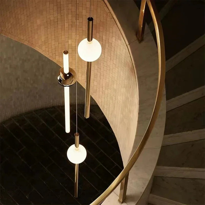 DecorBites™ Geometric Line Frame Chandelier Pendant Lights for Stairs and Table Decor