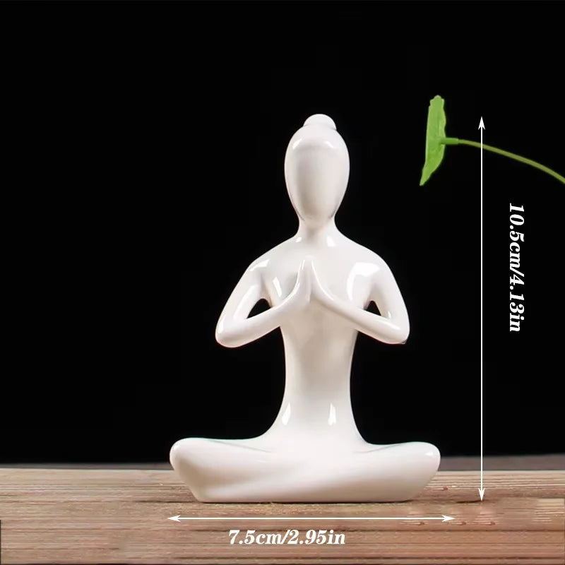 DecorBites™ Abstract Yoga Figure Porcelain Statue Home Decor Sculpture