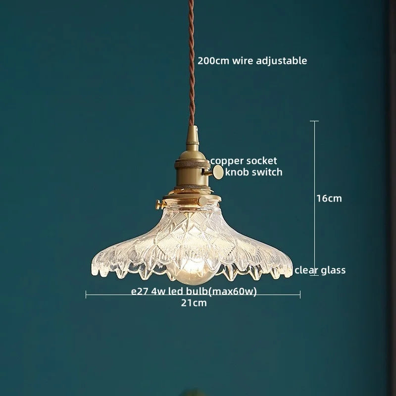 DecorBites™ Clear Glass LED Pendant Light | Nordic Hanging Chandelier for Kitchen, Living Room