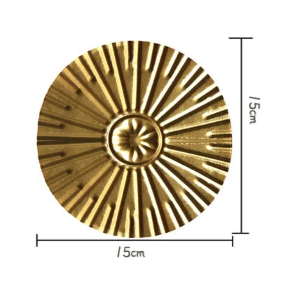 DecorBites™ Geometric Golden Metal Wall Hanging Round Ornaments - Room Decoration Accessories