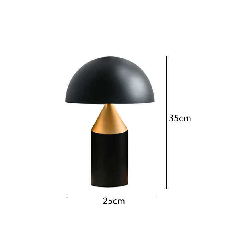 DecorBites™ Gold Iron Mushroom Table Lamp for Home Decor, Living Room, Bedroom - G9 Interface