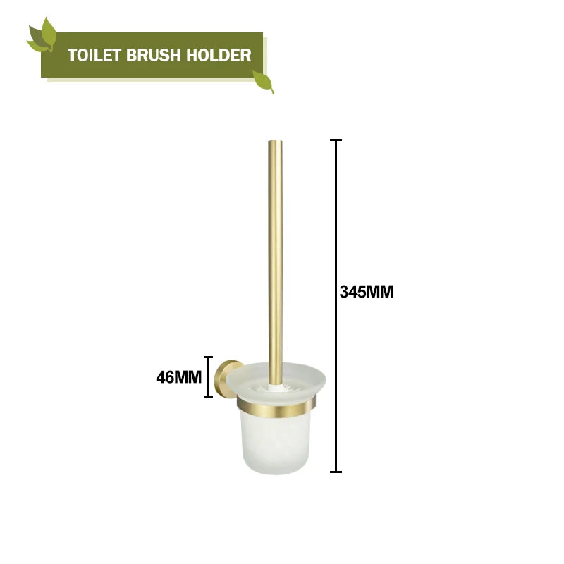 DecorBites™ Brushed Gold Bath Hardware Set: Paper Holder, Towel Bar, Robe Hook - Wall Mount Bathroom Accessories