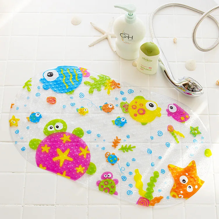 DecorBites™ Cartoon Non-Slip Bathroom Mat with Suction Cup for Child Bathtub Eco-Friendly