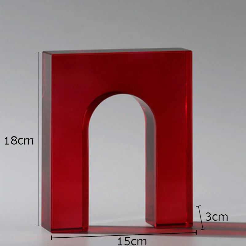 DecorBites™ Geometric Crystal Arch Glass Sculpture Desk Decoration Ornament