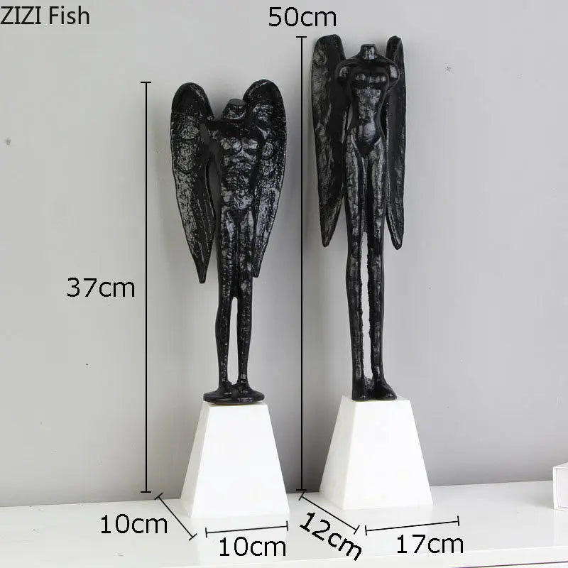 DecorBites™ Angel Abstract Figures Sculpture Cast Iron Home Decor Statue Craft