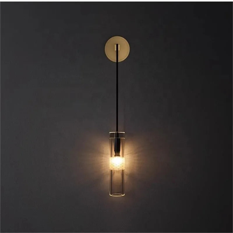 DecorBites™ Golden Glass Wall Lamp: Luxury Post-modern Wall Sconces for Hotel Villa, Living Room, Aisle