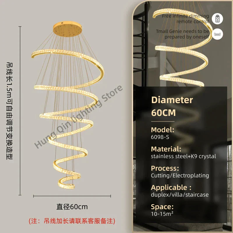 DecorBites™ Crystal Pendant Chandelier for Living & Dining Room Lighting