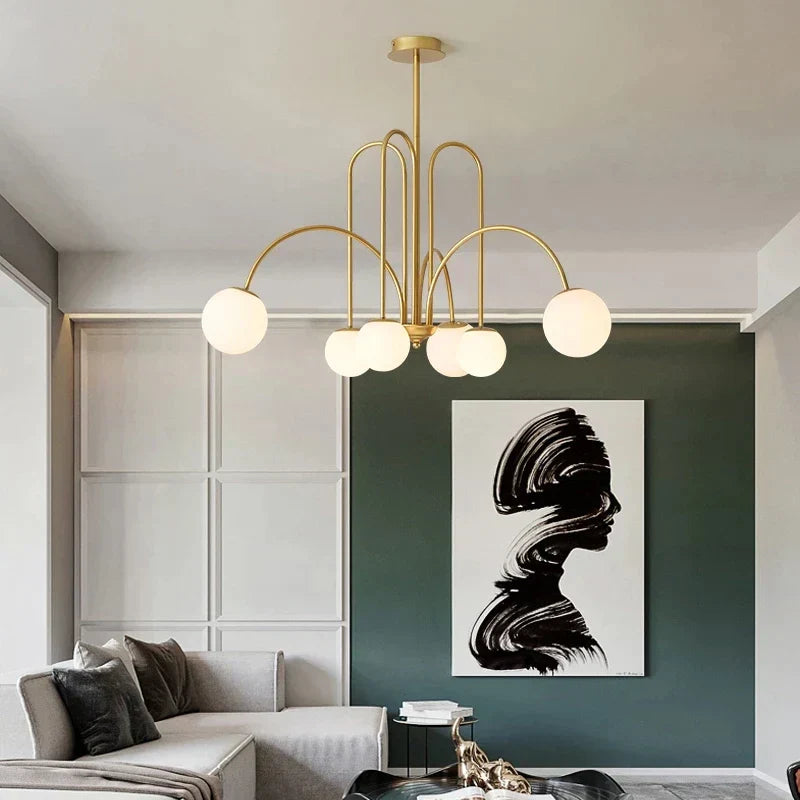 DecorBites™ LED Glass Ball Ceiling Chandelier for Home Decor Lighting