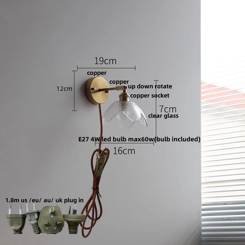 DecorBites™ Green Glass LED Wall Sconce, Modern Nordic Rotate Copper Stair Light