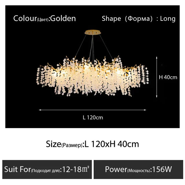 DecorBites™ Crystal LED Chandelier: Elegant Nordic Branch Design for Living Room, Hotel, Dining Area