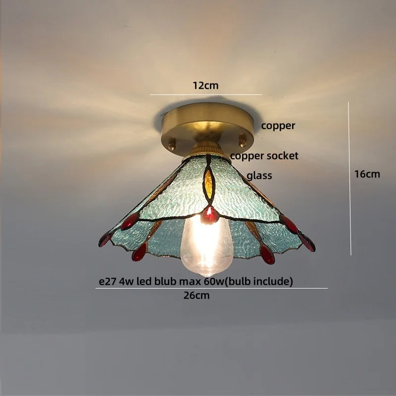 DecorBites™ Amber Glass LED Ceiling Lamp Nordic Modern Simple Indoor Lighting
