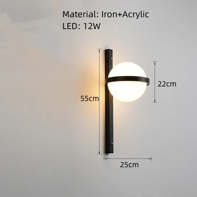 DecorBites™ Art Deco White Acrylic Ball Wall Lights with 3-Mode Dimming