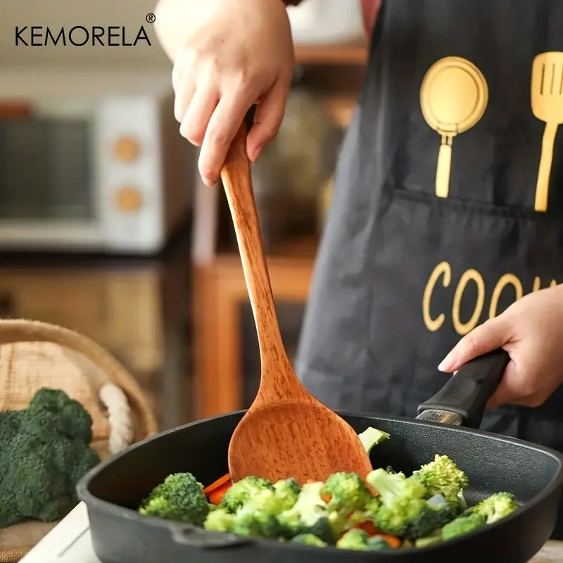 DecorBites™ 4-Piece Wooden Kitchen Utensil Set | Nonstick Cooking Tools