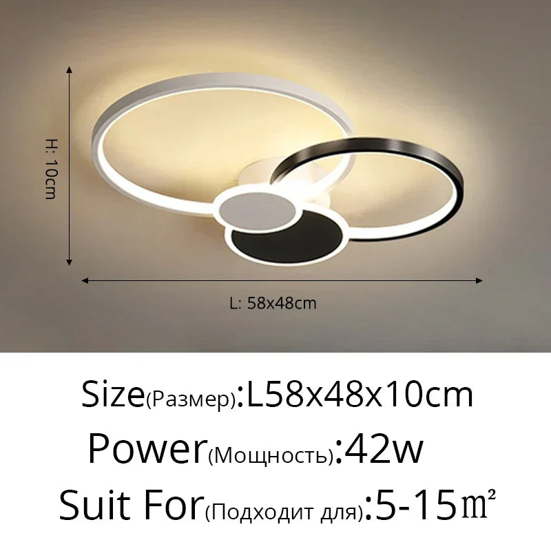 DecorBites™ Acrylic Chandelier Light Modern Minimalist Ceiling Lamp for Living Dining Bedroom