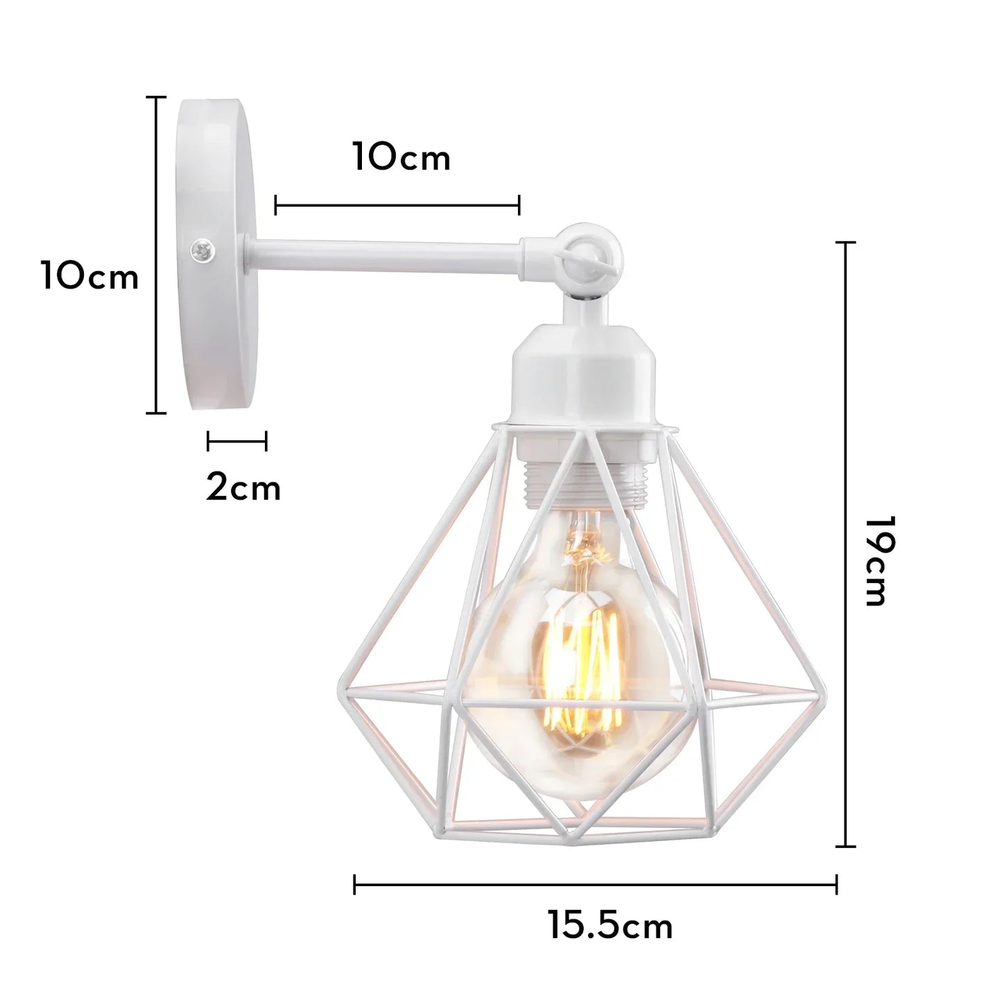 DecorBites™ Industrial LED Wall Sconce Iron Bedside Lamp Retro Loft Indoor Lighting