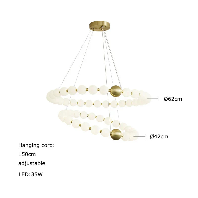 DecorBites™ Love Gold Chrome Chandelier LED Suspension Lighting for Dinning Room