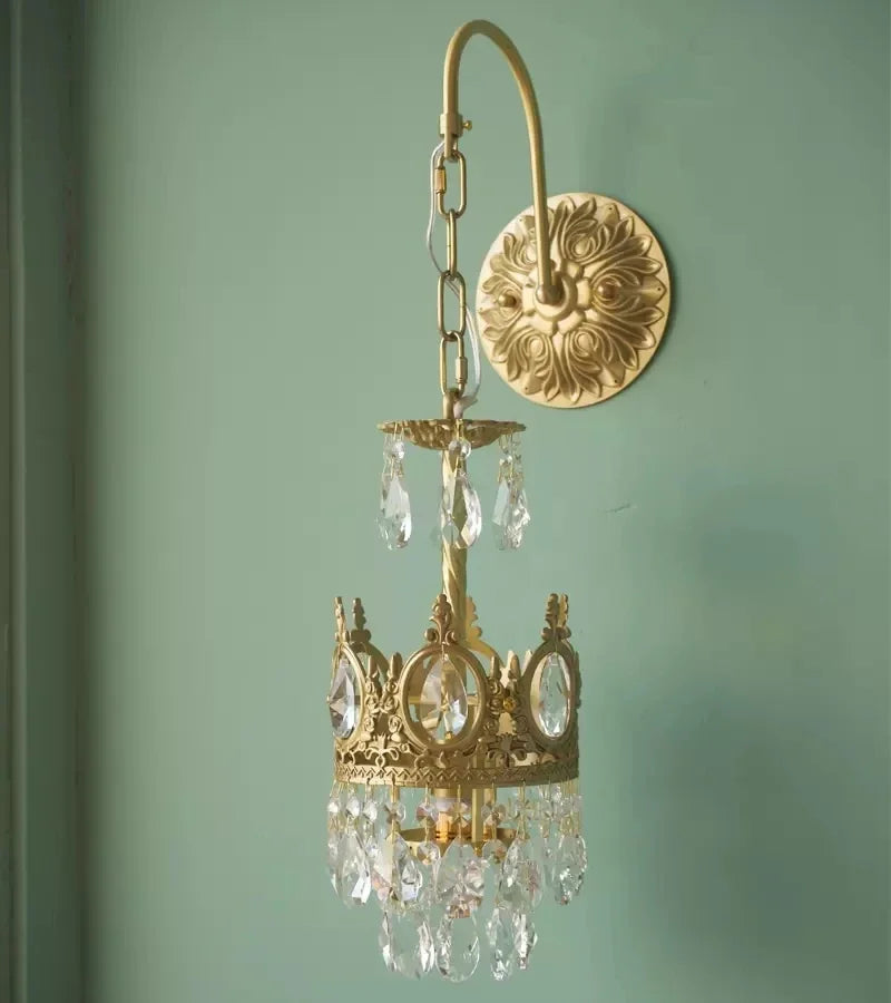 DecorBites™ Crown Crystal Chandelier LED Pendant Light for Living Bedroom