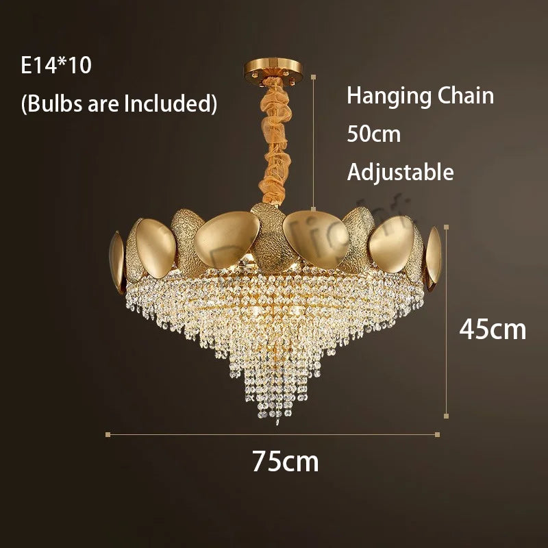 DecorBites™ Crystal Tassels LED Pendant Chandelier - Modern Luxury Home Decor
