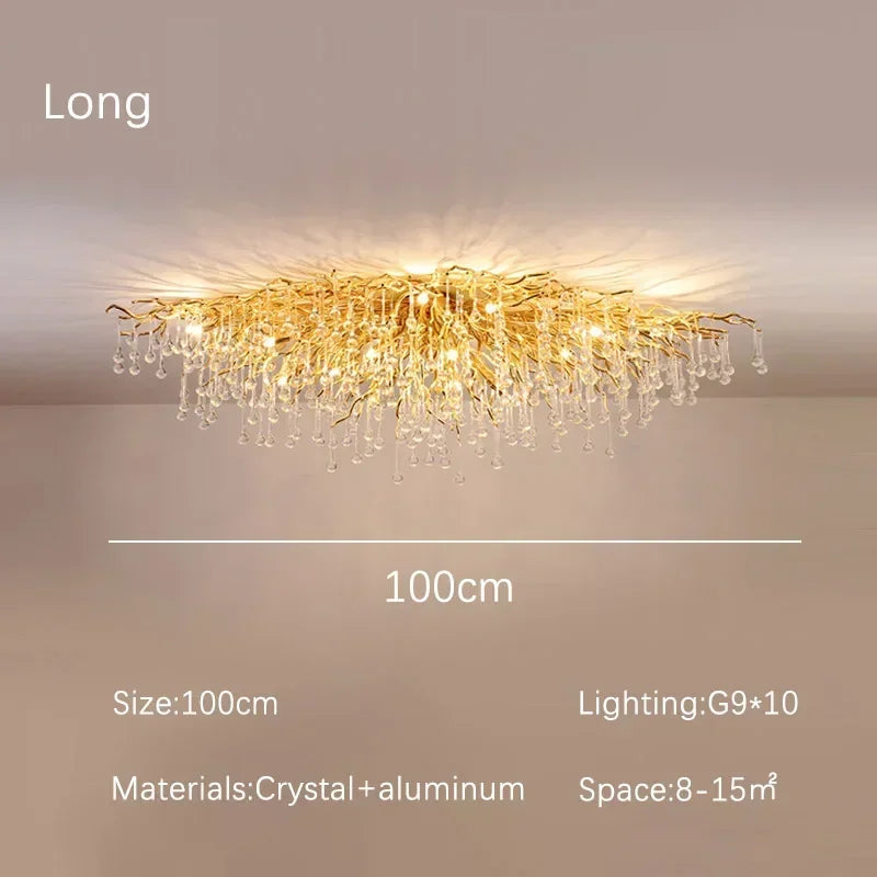 DecorBites™ Crystal Branch Chandelier | Indoor Luxury Gloss Light for Living & Dining Room