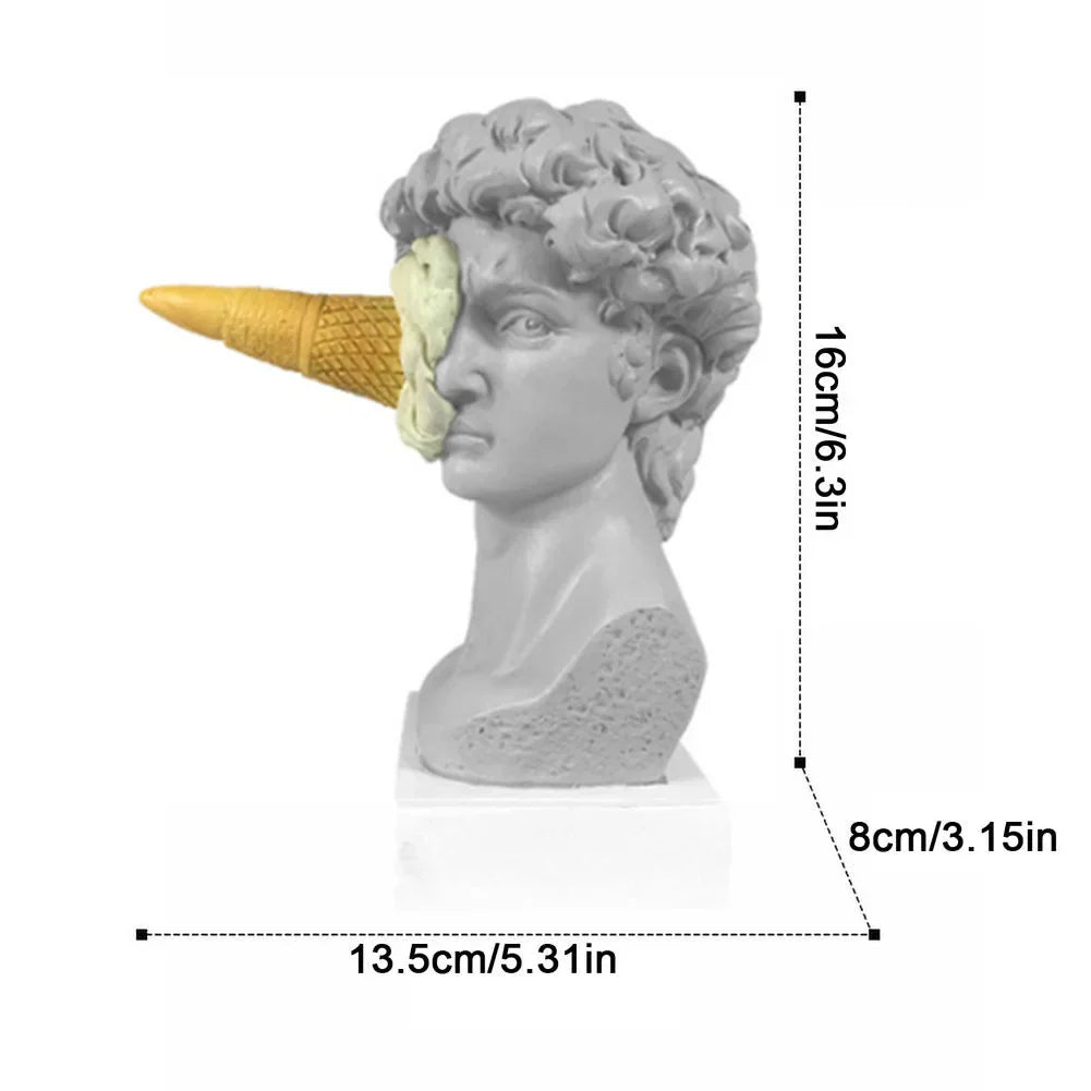 DecorBites™ Ice Cream Horse Head Resin Sculpture Figurine for Home Office Decor & Gifts