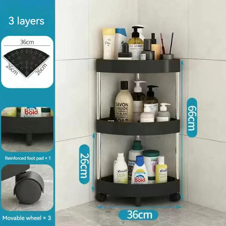 DecorBites™ 5-Tier Rolling Cart Storage Rack for Kitchen & Bathroom Organizing