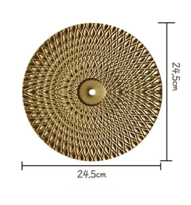 DecorBites™ Geometric Golden Metal Wall Hanging Round Ornaments - Room Decoration Accessories