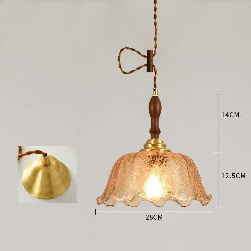 DecorBites™ Glass LED Pendant Lamp: Modern Copper Nordic Indoor Lighting for Home, Coffee, Bedroom & Living Room