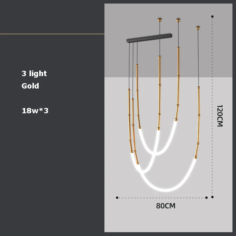DecorBites™ Art Deco Gold Black LED Designer Pendant Light for Dinning Room