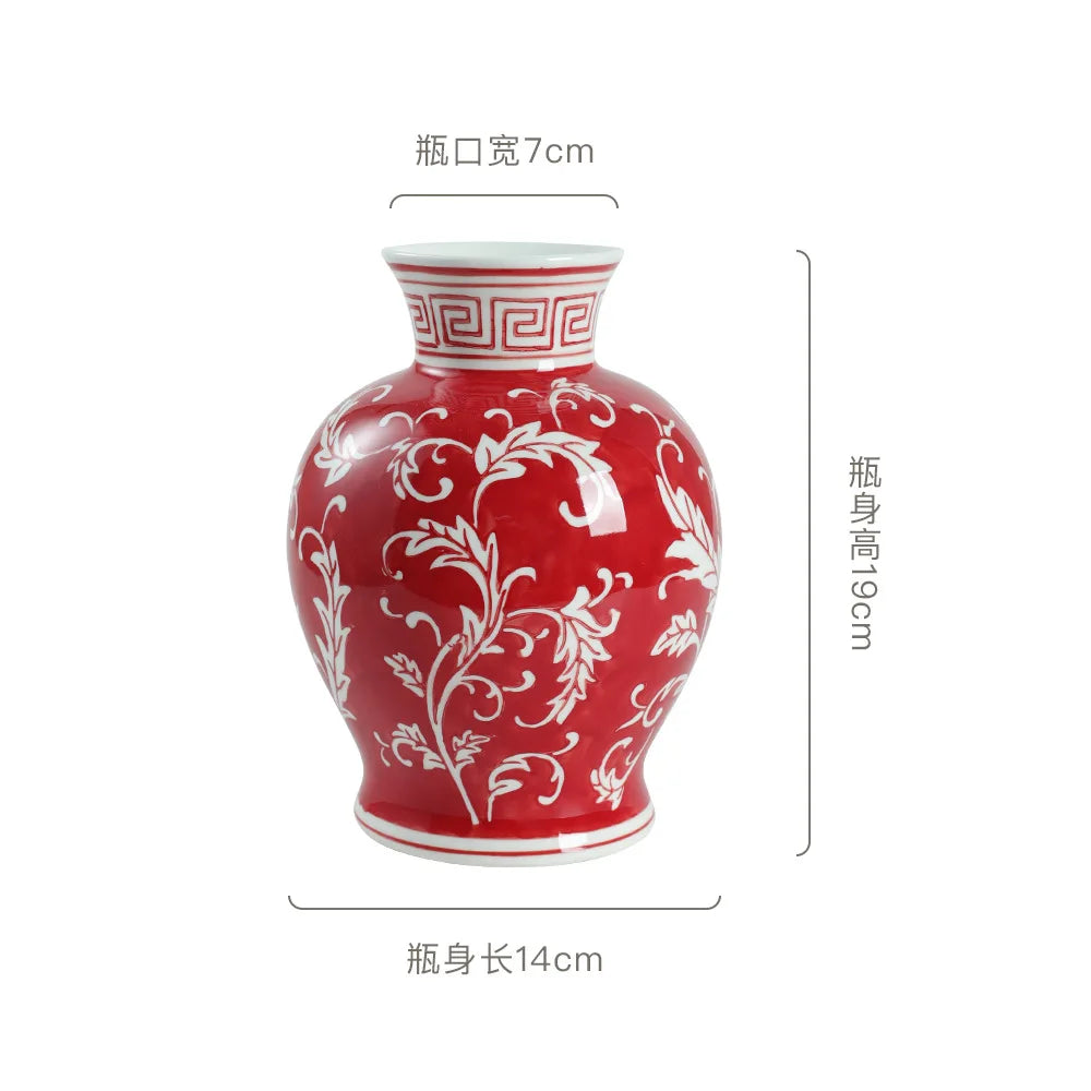 DecorBites™ Blue White Porcelain Vase Chinese Retro Home Decor Flower Vase