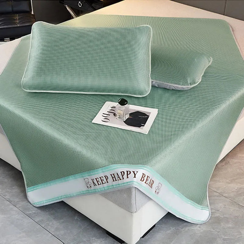 DecorBites™ 1800D Cooling Fibres Bed Mat & Pillowcases Set for Summer Nights